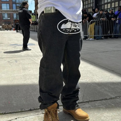 Crtez Island Baggy Jeans - Black