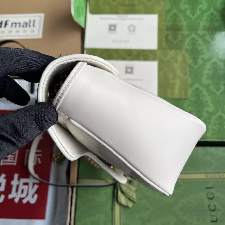 Gucci GG Marmont Small Shoulder Bag - White