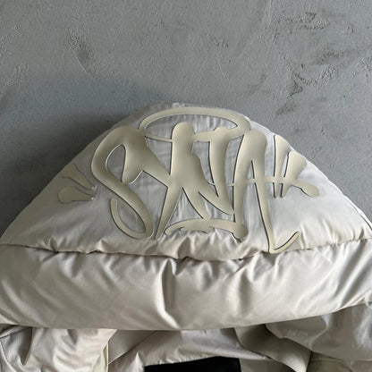 Syn Puffer Coat - Beige/White