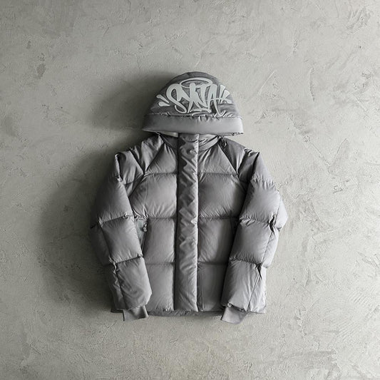 Syn Puffer Coat - Grey/White