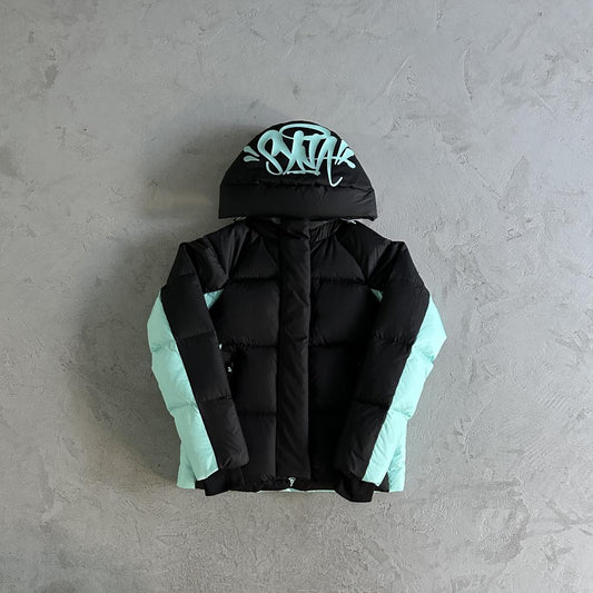 Syn Puffer Coat - Black/Blue