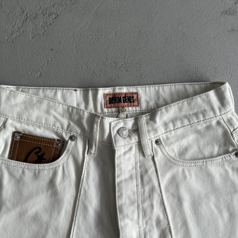 Crtez Denim Shorts - White