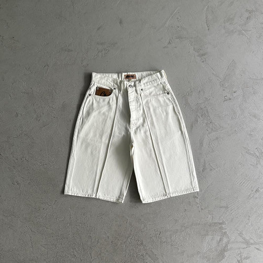 Crtez Denim Shorts - White