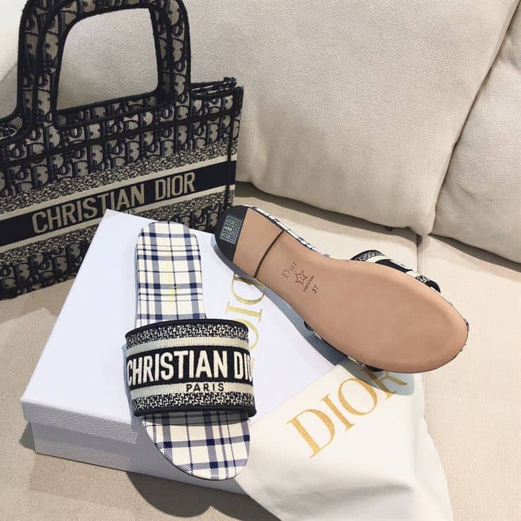 Dior Slip On Sandals - White/Blue
