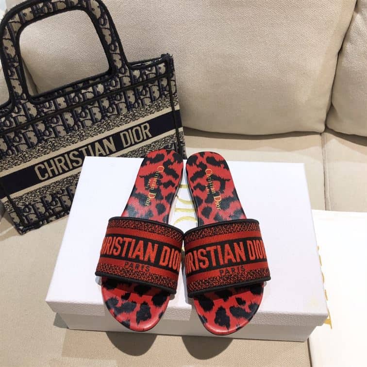 Dior Slip On Sandals - Red Cougar