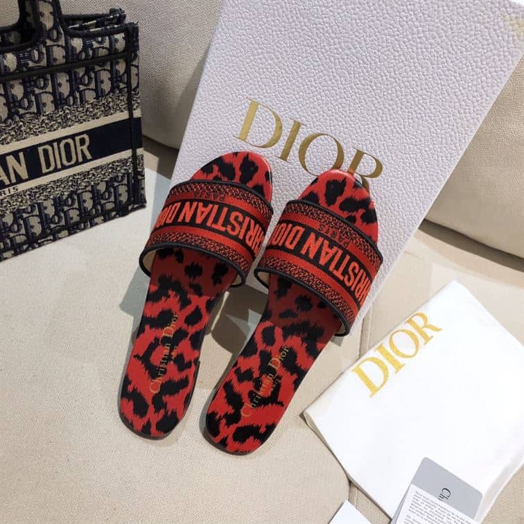 Dior Slip On Sandals - Red Cougar