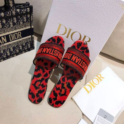 Dior Slip On Sandals - Red Cougar