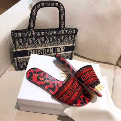 Dior Slip On Sandals - Red Cougar