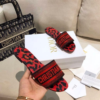 Dior Slip On Sandals - Red Cougar