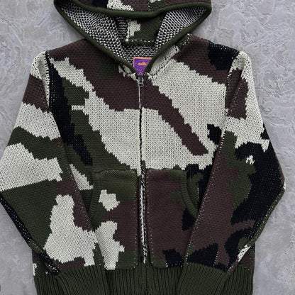 Crtez Alcatraz Heavy Knit Zip Hoodie - Camo
