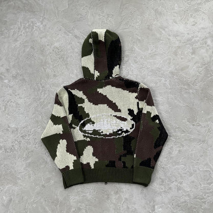 Crtez Alcatraz Heavy Knit Zip Hoodie - Camo