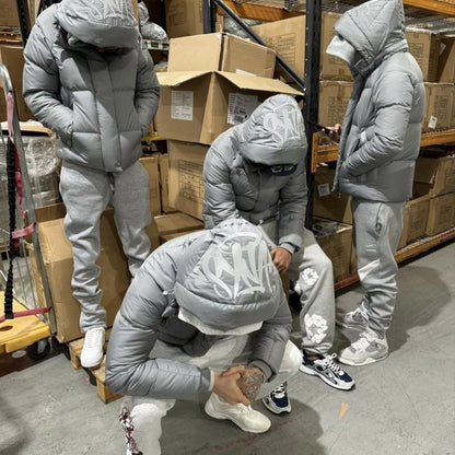 Syn Puffer Coat - Grey/White