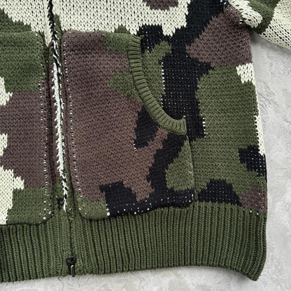 Crtez Alcatraz Heavy Knit Zip Hoodie - Camo