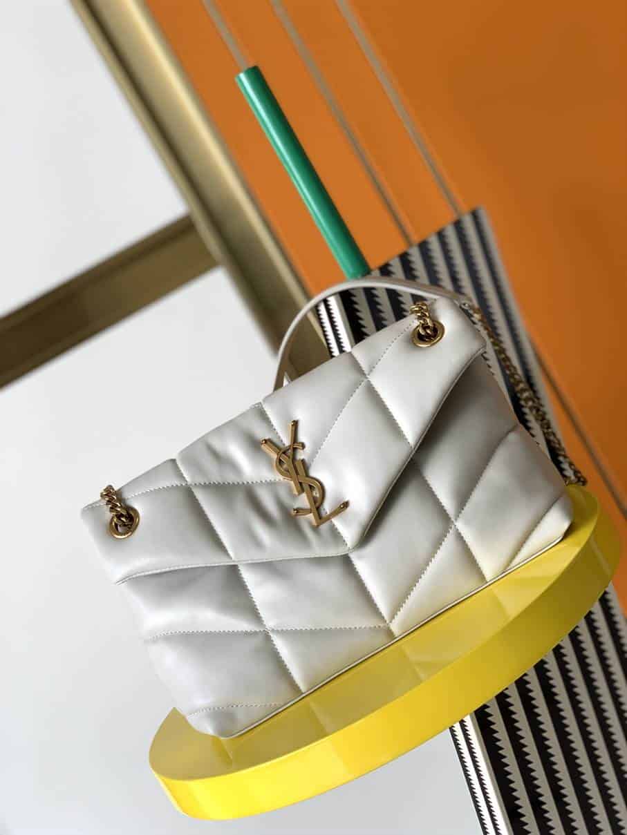 YSL Puffer Small Bag - White