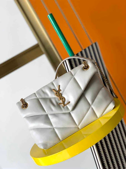 YSL Puffer Small Bag - White