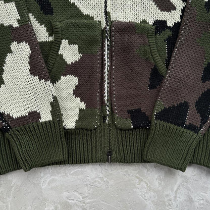 Crtez Alcatraz Heavy Knit Zip Hoodie - Camo