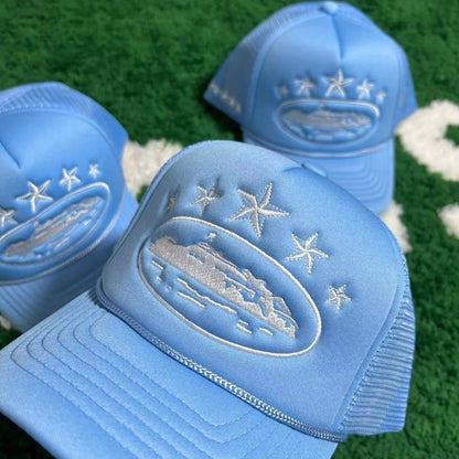 Crtez 5 Star Embroidery Trucker Caps