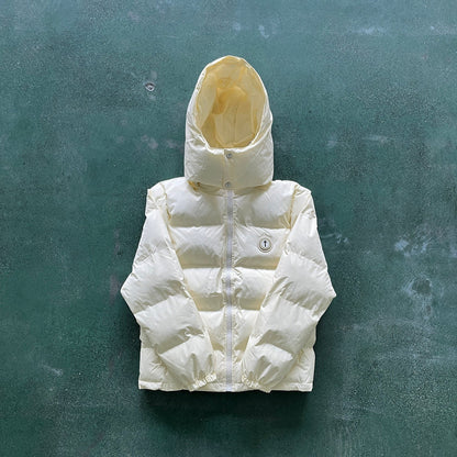 TS Detachable Hooded Puffer Jacket - Cream