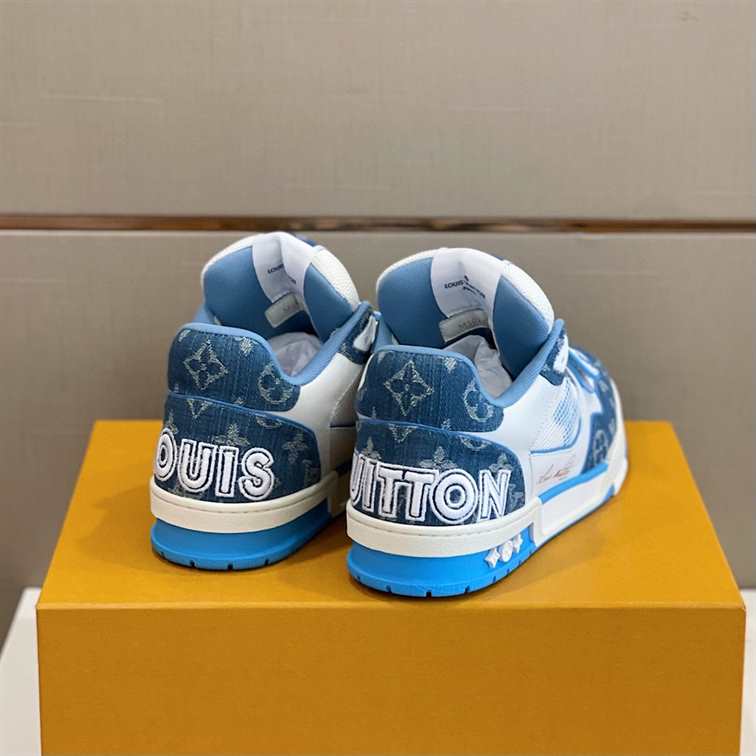 LV Trainer Sneakers - White/Blue