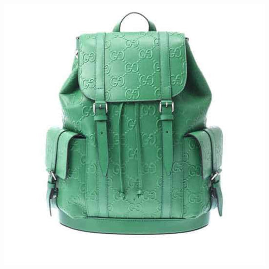 Gucci GG Embossed Leather Backpack - Green