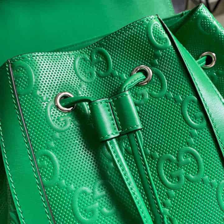 Gucci GG Embossed Leather Backpack - Green