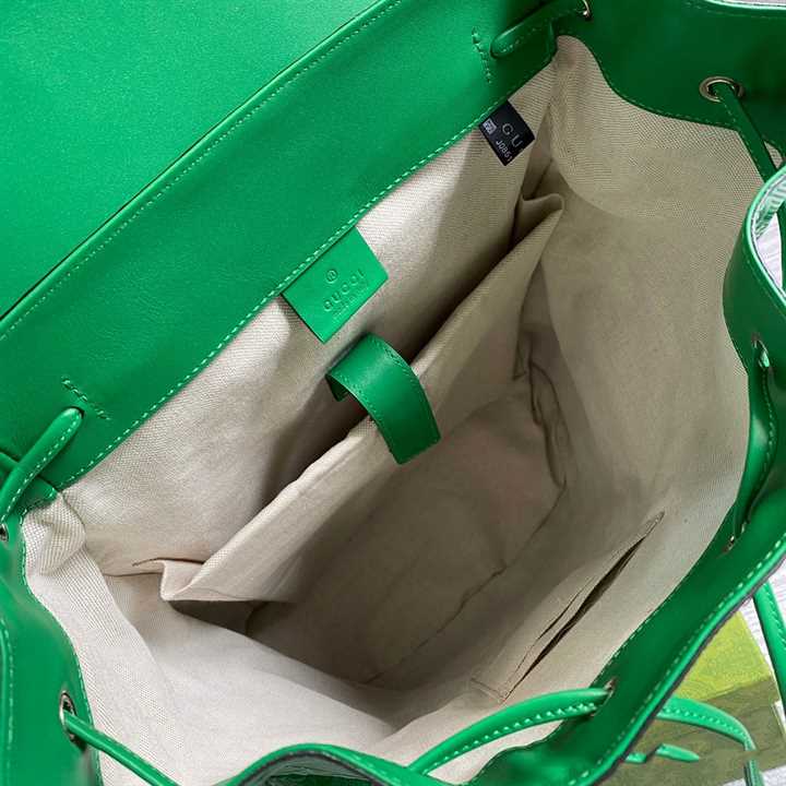Gucci GG Embossed Leather Backpack - Green