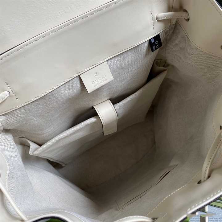 Gucci GG Embossed Leather Backpack - White