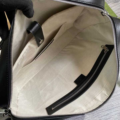 Gucci GG Embossed Leather Briefcase - Black