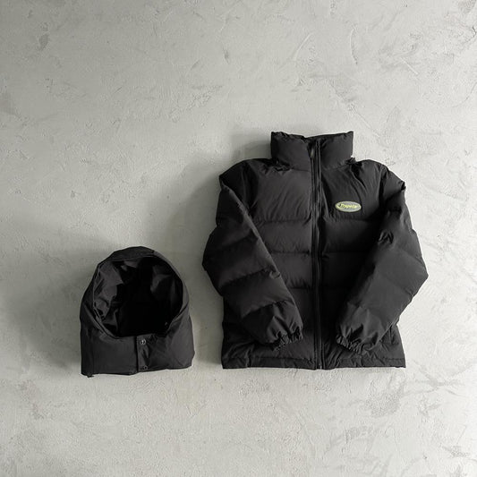 TS Hyperdrive Detachable Hooded Puffer Jacket - Black/Lime