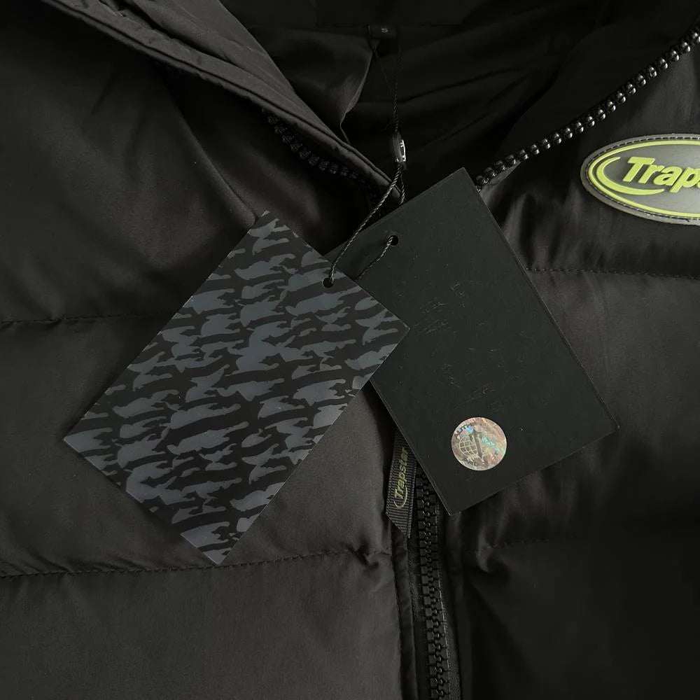 TS Hyperdrive Detachable Hooded Puffer Jacket - Black/Lime