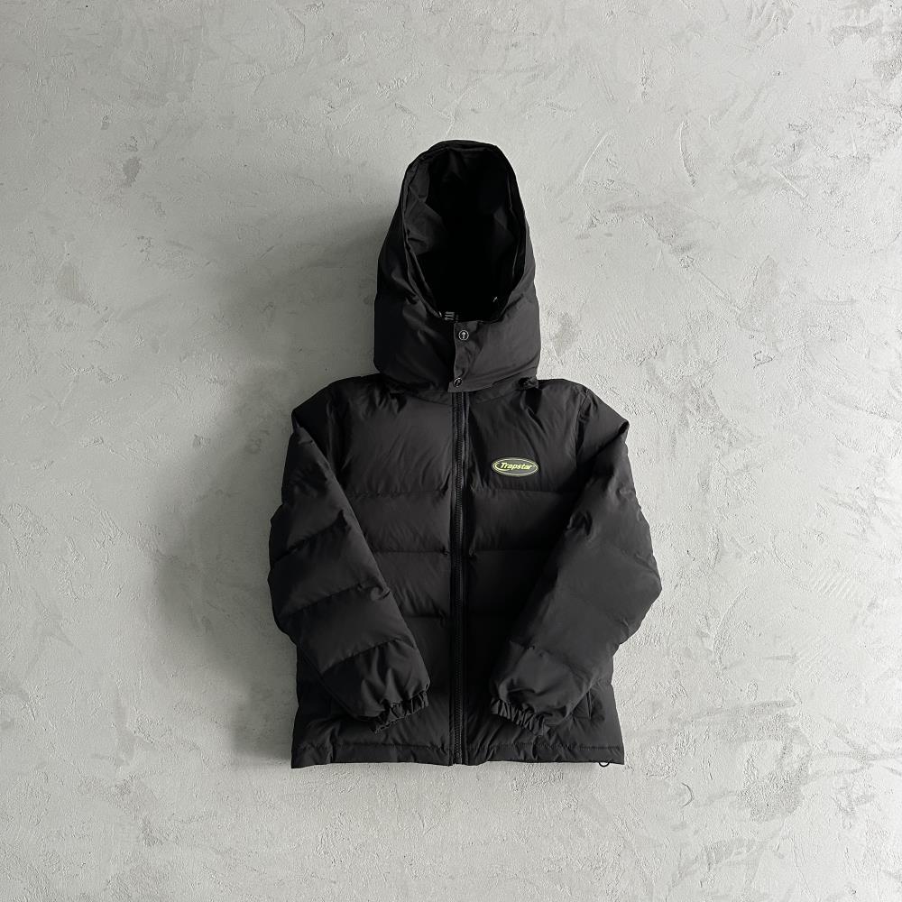 TS Hyperdrive Detachable Hooded Puffer Jacket - Black/Lime