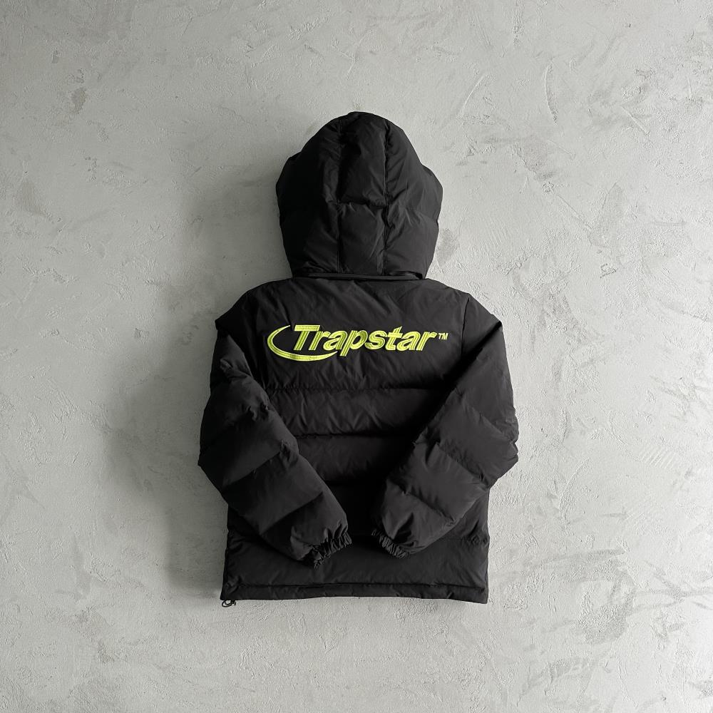 TS Hyperdrive Detachable Hooded Puffer Jacket - Black/Lime