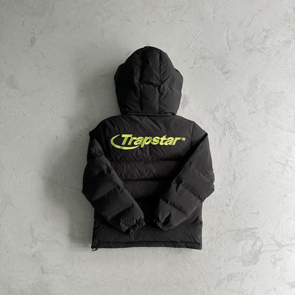 TS Hyperdrive Detachable Hooded Puffer Jacket - Black/Lime