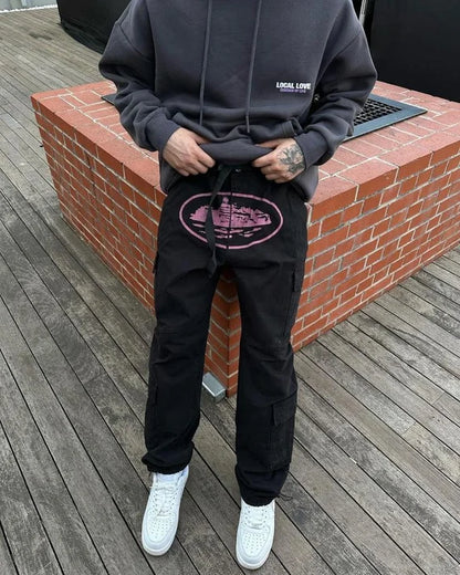 Crtez Island Cargo Pants - Black/Pink
