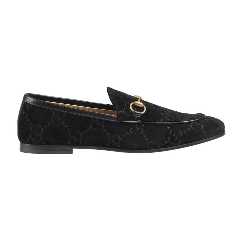 Gucci Jordaan GG Velvet Loafer - Black