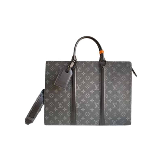 LV Sac Plat Horizontal Zip - Black
