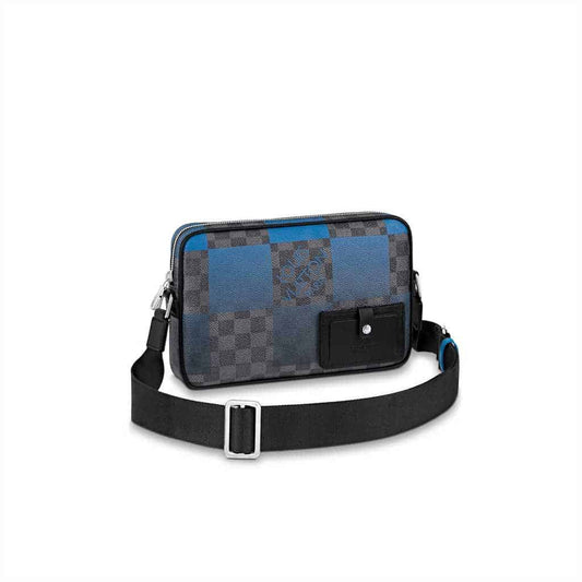 LV Alpha Damier Graphite Messenger Bag - Black/Blue