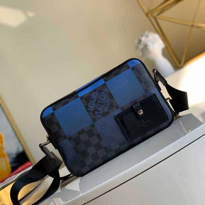 LV Alpha Damier Graphite Messenger Bag - Black/Blue