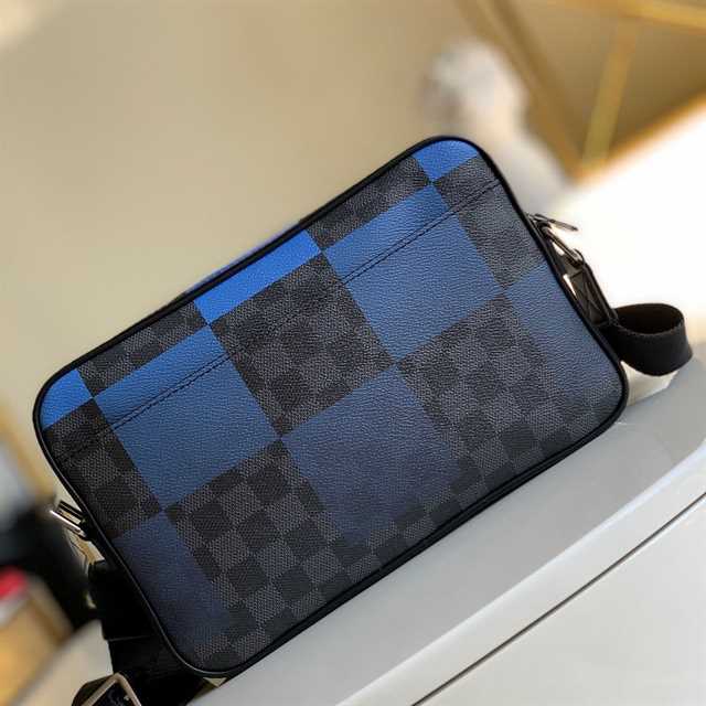 LV Alpha Damier Graphite Messenger Bag - Black/Blue