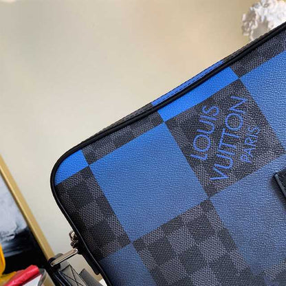 LV Alpha Damier Graphite Messenger Bag - Black/Blue