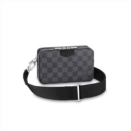 LV Alpha Wallet Damier Side Bag - Black
