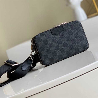 LV Alpha Wallet Damier Side Bag - Black