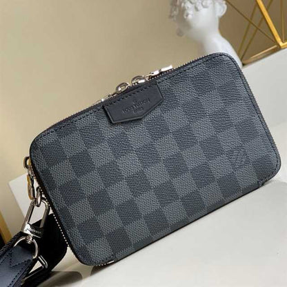 LV Alpha Wallet Damier Side Bag - Black