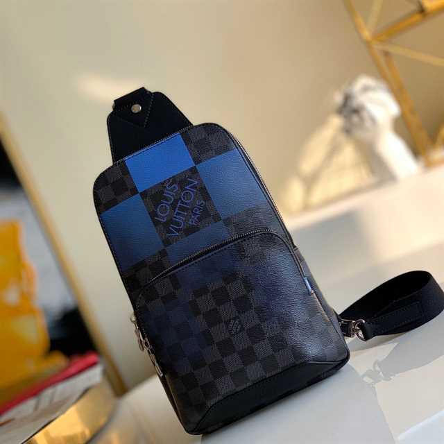 LV Damier Avenue Sling Bag - Black/Blue
