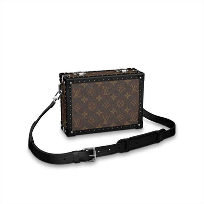 LV Clutch Box Monogram Eclipse Canvas Bag - Brown