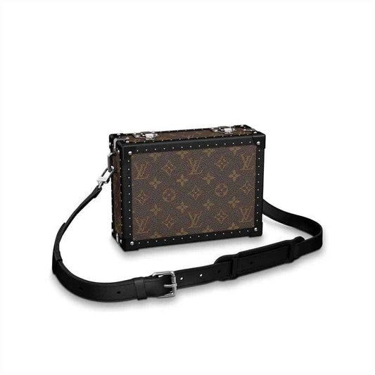 LV Clutch Box Monogram Eclipse Canvas Bag - Brown