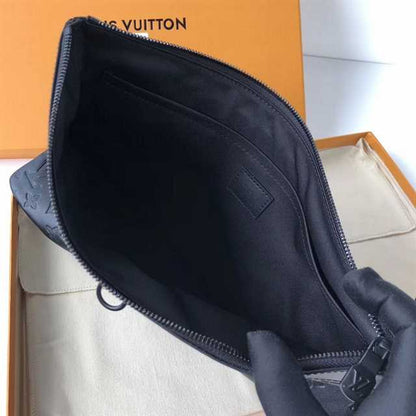 LV Discovery Monogram Leather Pochette - Black