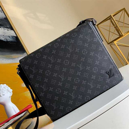 LV District MM Monogram Eclipse Messenger Bag - Black