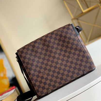 LV District PM Damier Messenger Bag - Brown