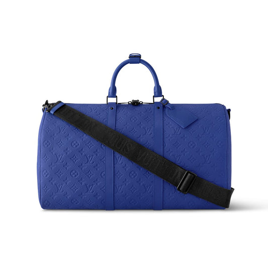 LV Keepall Bandouliere Duffle Bag - Blue